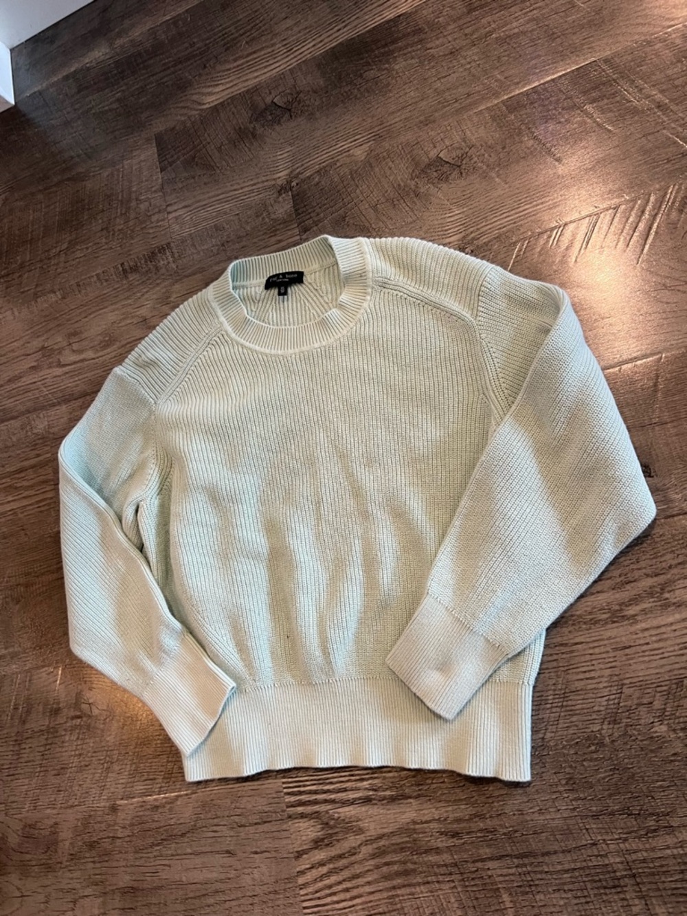 rag & bone Mint Green Ribbed Crewneck Sweater